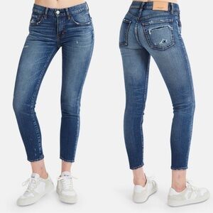 Moussy Vintage Sundance Medium Blue Wash Distressed High Rise Jeans 25‌‌‌‌‌‌‌‌